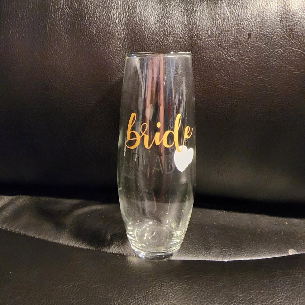 Set of 4 "Bride Squad" Bridal Party Toasting Glasses